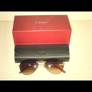 100% Authentic cartier bubinga wood and gold